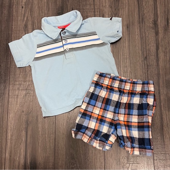 Carter’s Shortalls & Checkered Shorts with Puma Collared Shirt Bundle - Picture 2 of 9